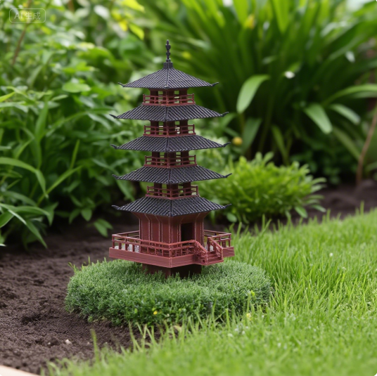 Aquarium Planting - Dekorasi Bonsai Akuarium Taman Patung Pagoda