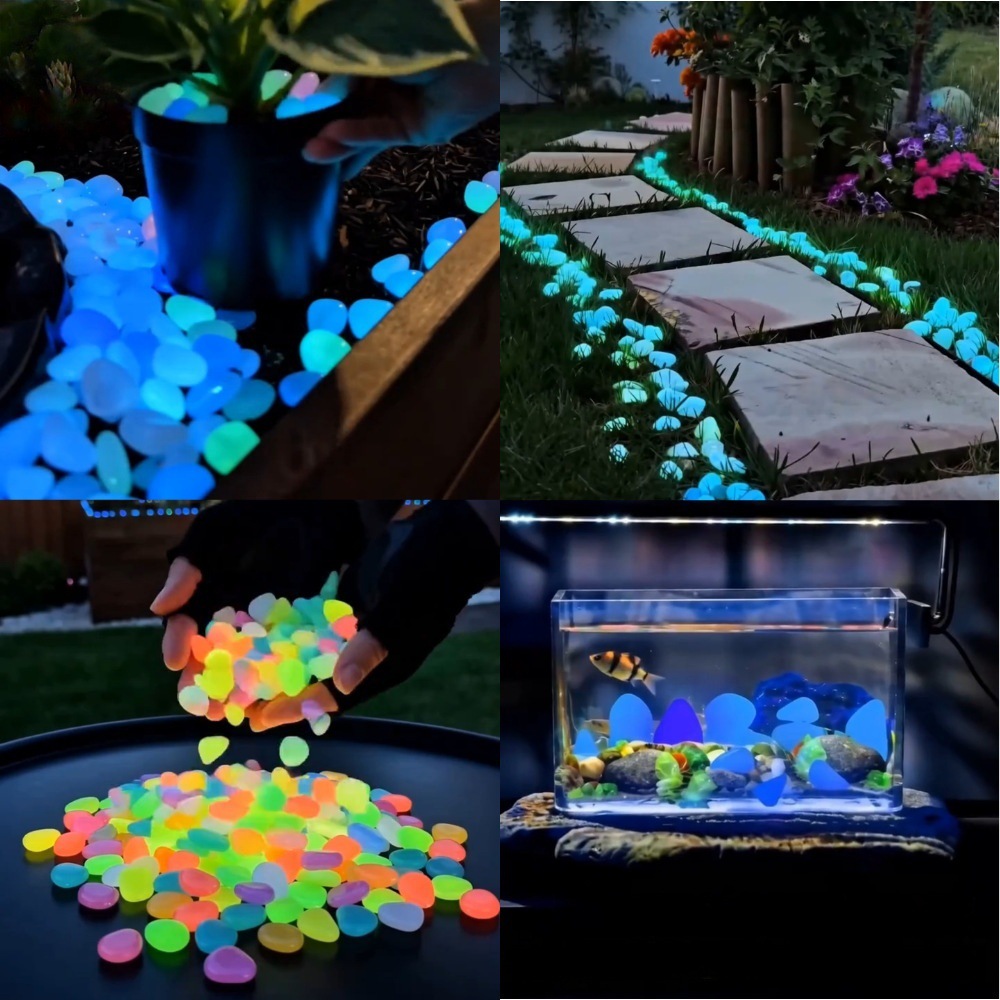 Aquarium Planting - Batu Taman Bercahaya Warna-warni yang Bersinar