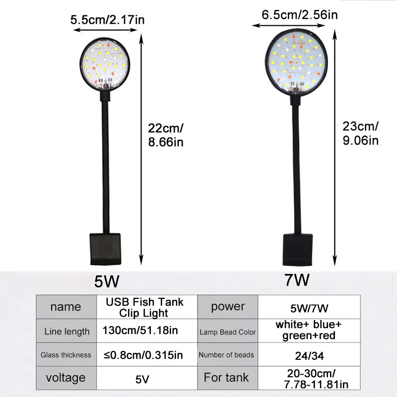 Lampu LED Akuarium USB Lampu T - Aquarium Plant Grow Light ulasan dan harga
