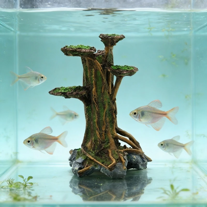 Pohon Lumut Buatan Dekorasi Ak - Aquarium Planted Wood ulasan dan harga