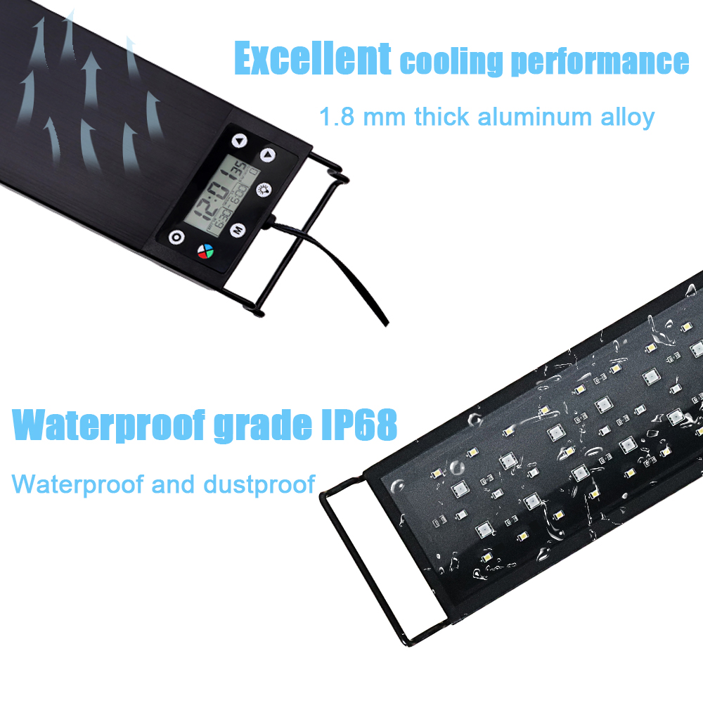 Lampu LED Spektrum Penuh 24/7  - Aquarium Plant Grow Light ulasan dan harga